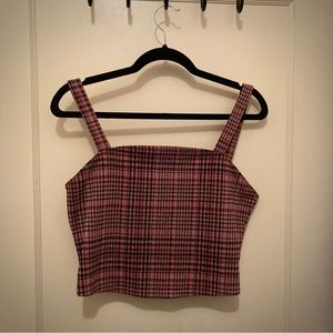 Jawbreaker vibes pink plaid crop top